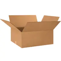 Corrugated Boxes, 24" x 20" x 10", Kraft, 10/Bundle; 120/Skid