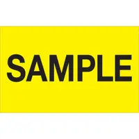 Tape Logic® Labels, "Sample", 1 1/4" x 2", Fluorescent Yellow, 500/Roll