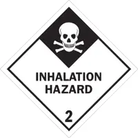 Tape Logic® Labels, "Inhalation Hazard - 2", 4" x 4", Black/White, 500/Roll