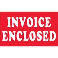 Tape Logic® Labels, "Invoice Enclosed", 3" x 5", Red/White, 500/Roll