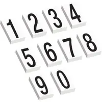 Vinyl Warehouse Number Kit Labels, Black/White, 1/Each