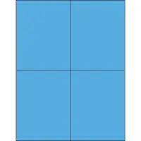 4 1/4 x 5 1/2" Fluorescent Blue Rectangle Laser Labels 100 SHEETS