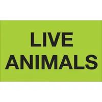 Tape Logic® Labels, "Live Animals", 3" x 5", Fluorescent Green, 500/Roll