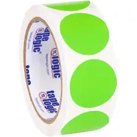 Tape Logic® Inventory Circle Labels, 1 1/2", Fluorescent Green, 500/Roll