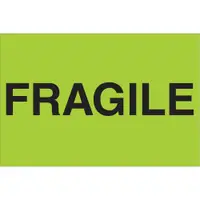 Tape Logic® Labels, "Fragile", 2" x 3", Fluorescent Green, 500/Roll