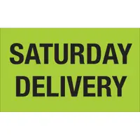 Tape Logic® Labels, "Saturday Delivery", 3" x 5", Fluorescent Green, 500/Roll