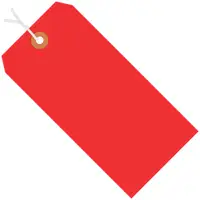 Shipping Tags, Pre-Strung, 13 Pt., 5 1/4" x 2 5/8", Red, 1000/Case