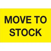 Tape Logic® Labels, "Move To Stock", 2" x 3", Fluorescent Yellow, 500/Roll