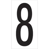 Vinyl Warehouse Number Labels, "8", 3 1/2", Black/White, 50/Case