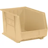 Plastic Stack & Hang Bin Boxes, 16" x 11" x 8", Ivory, 4/Case