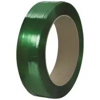 Signode® Comparable Polyester Strapping, Smooth, 16" x 6" Core, 7/16" x 10500, Green, 1/Coil
