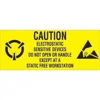 Tape Logic® Labels, "Electrostatic Sensitive Devices", 1" x 2 1/2", Black/Yellow, 500/Roll