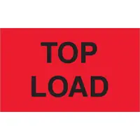 Tape Logic® Labels, "Top Load", 3" x 5", Fluorescent Red, 500/Roll
