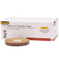 3M™ 969 Adhesive Transfer Tape, 5.0 Mil, 1/4" x 18 yds., Clear, 72/Case