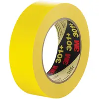 3M™ 301+ Masking Tape, 6.3 Mil, 1/2" x 60 yds., Yellow, 72/Case