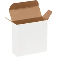 Reverse Tuck Folding Cartons, 3 1/2" x 1 1/4" x 3 1/2", White, 1000/Case