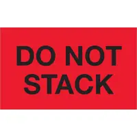 Tape Logic® Labels, "Do Not Stack", 3" x 5", Fluorescent Red, 500/Roll