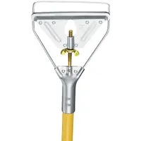 Screw Clamp Metal Head Wooden Mop Handle, For #20 and #24 Mop Head, 63", Brown/Silver, 1/Each