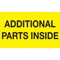 Tape Logic® Labels, "Additional Parts Inside", 3" x 5", Fluorescent Yellow, 500/Roll