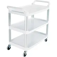Rubbermaid® Service Cart, 41" x 20" x 38", White, 1/Each