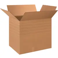 Multi-Depth Corrugated Boxes, 28" x 20" x 24", Kraft, 10/Bundle; 120/Skid