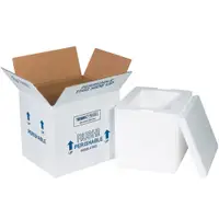 Insulated Shipping Kits, 8" x 6" x 7", White, 8/Case