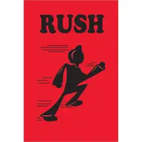 Tape Logic® Shipping Label, Rush, 2" x 3", Fluorescent Red, 500/Roll