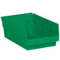 Plastic Shelf Bin Boxes, 11 5/8" x 6 5/8" x 4", Green, 30/Case