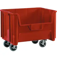 Mobile Giant Stackable Bins, 19 7/8" x 15 1/4" x 12 7/16", Red, 3/Case