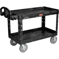 Rubbermaid® Utility Cart with Pneumatic Wheels, 54" x 25" x 37", Black, 1/Each