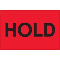 Tape Logic® Labels, "Hold", 2" x 3", Fluorescent Red, 500/Roll