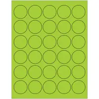 Tape Logic® Fluorescent Circle Laser Labels, 1 1/2", Fluorescent Green, 3000/Case