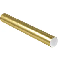 Mailing Tubes with Caps, 3" x 24", Gold, 24/Case