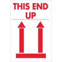 Tape Logic® Labels, "This End Up", 2" x 3", Red/White, 500/Roll