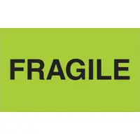 Tape Logic® Labels, "Fragile", 3" x 5", Fluorescent Green, 500/Roll