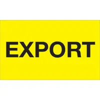 Tape Logic® Labels, "Export", 3" x 5", Fluorescent Yellow, 500/Roll