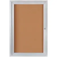 Enclosed Cork Board with Aluminum Frame, 2' x 3', Brown, 1/Each