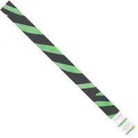 Tyvek® Wristbands, 3/4" x 10", Green Zebra Stripe, 500/Case