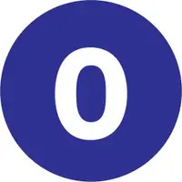 Tape Logic® Number Labels, "0", 1" Circle, Dark Blue, 500/Roll