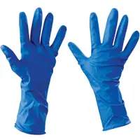 Latex Industrial Gloves, Powder-Free w/Extended Cuff, Medium, Blue, 50/Case