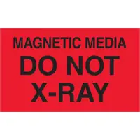 Tape Logic® Labels, "Magnetic Media Do Not X-Ray", 3" x 5", Fluorescent Red, 500/Roll