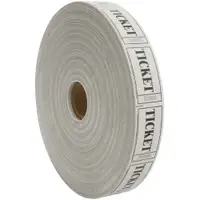 1" x 3/4" White Single Ticket 2000 PER CASE