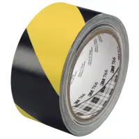3M™ 766 Striped Vinyl Tape, 5.0 Mil, 2" x 36 yds., Black/Yellow, 24/Case