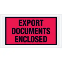 Tape Logic® "Export Documents Enclosed" Envelopes, 5 1/2" x 10", Red, 1000/Case