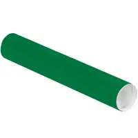 Mailing Tubes with Caps, 2" x 12", Green, 50/Case