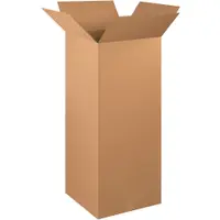 Tall Corrugated Boxes, 20" x 20" x 48", Kraft, 10/Bundle; 120/Skid