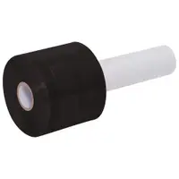 Colored Extended Core Bundling Stretch Film, 3" x 80 Gauge x 1000', Black, 18/Case