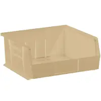 Plastic Stack & Hang Bin Boxes, 10 7/8" x 11" x 5", Ivory, 6/Case
