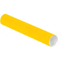 Mailing Tubes with Caps, 2" x 12", Yellow, 50/Case