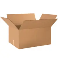 Corrugated Boxes, 24" x 18" x 12", Kraft, 10/Bundle; 120/Skid